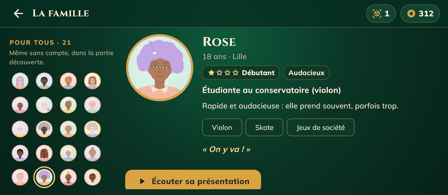 Rose, one of Atout!'s robot players, with her profile